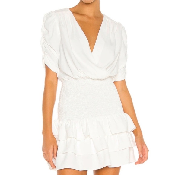Amanda Uprichard Tabby Mini Dress in Ivory - Picture 1 of 5